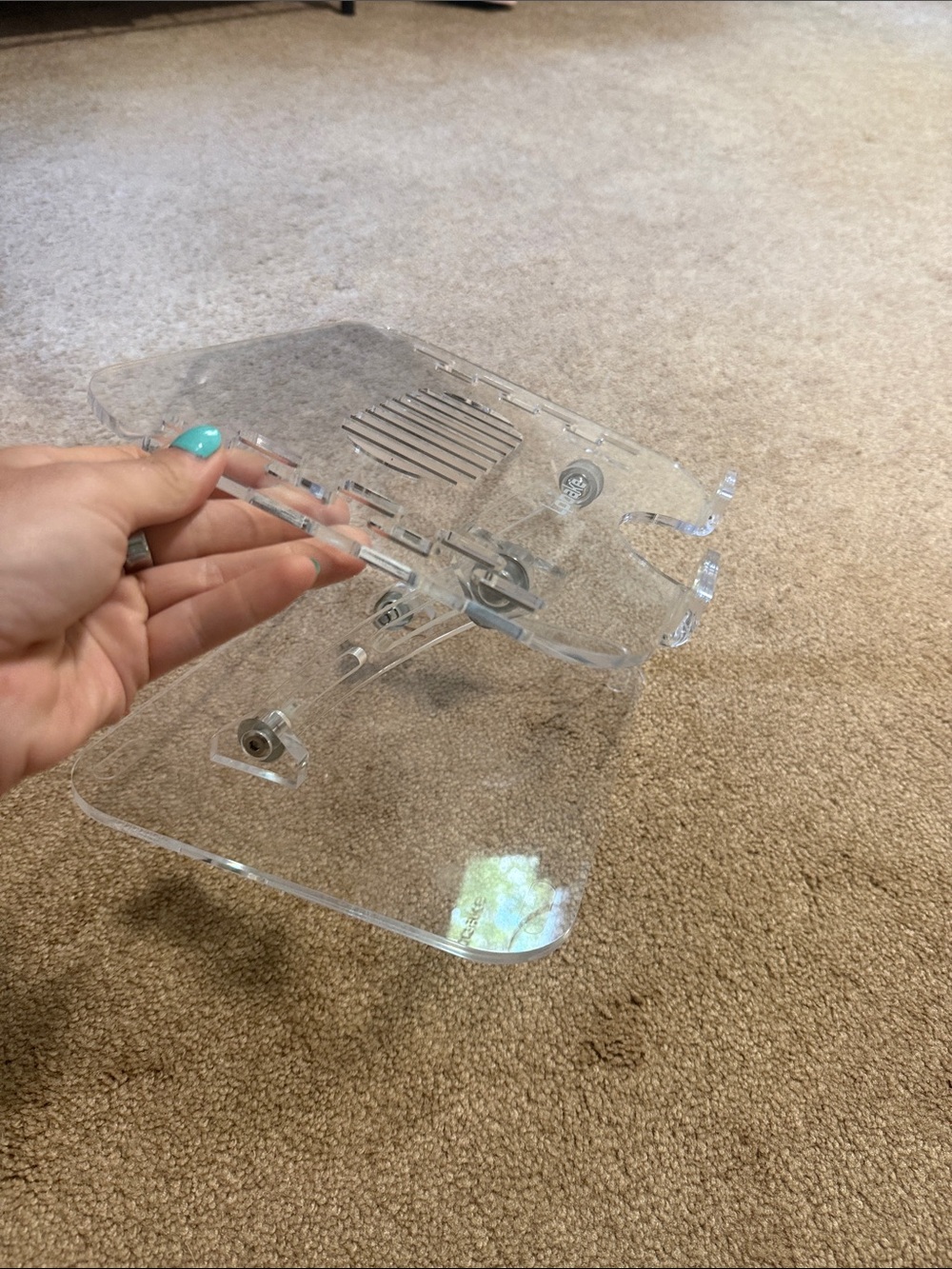 Clear Acrylic Adjustable Laptop Stand - Transparent